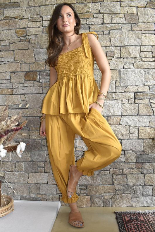Paloma Bandeau Cami Mustard
